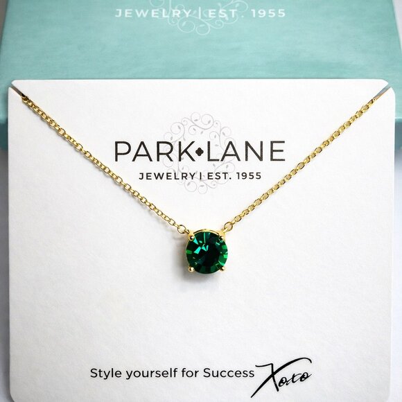 Park Lane Emerald Green Solitaire Necklace – New in Box - Picture 2 of 5